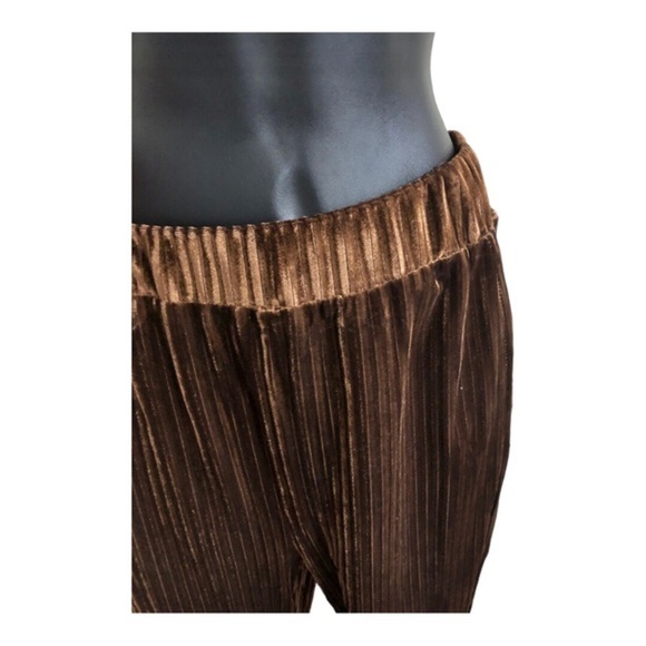 Brown corduroy velvet look flare‎ leg pants size large new - Picture 5 of 9